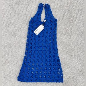 Zara Cobalt Blue Crochet Cover Up - Size Small - New with Tag!